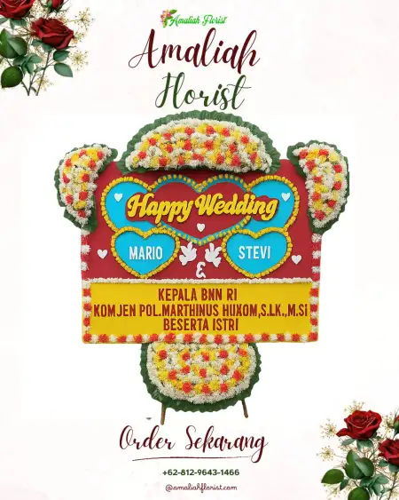 Papan Bunga Pernikahan Tumpuk Tangah